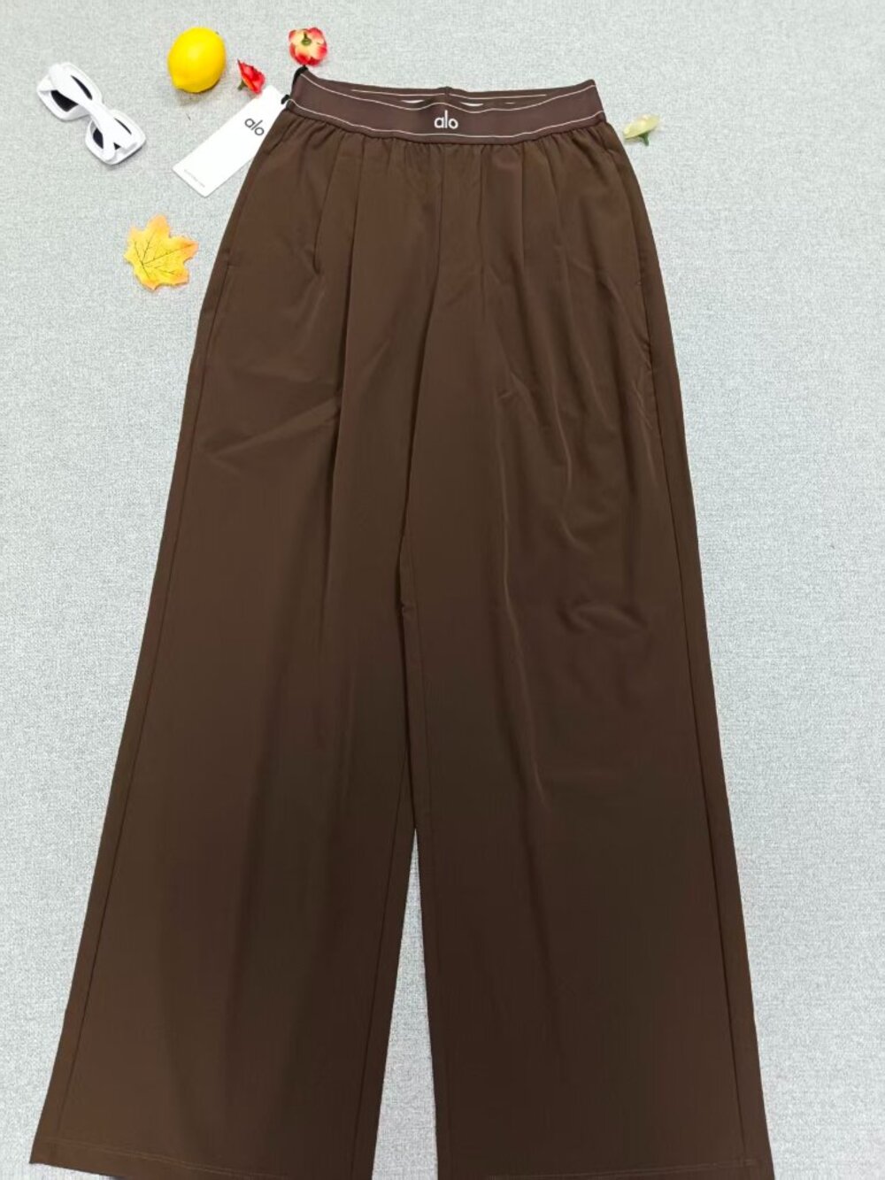 Espresso Brown🌗Alo Yoga Suit Up Wide Leg Trouser Regular 30” Inseam👩‍🚀Chic